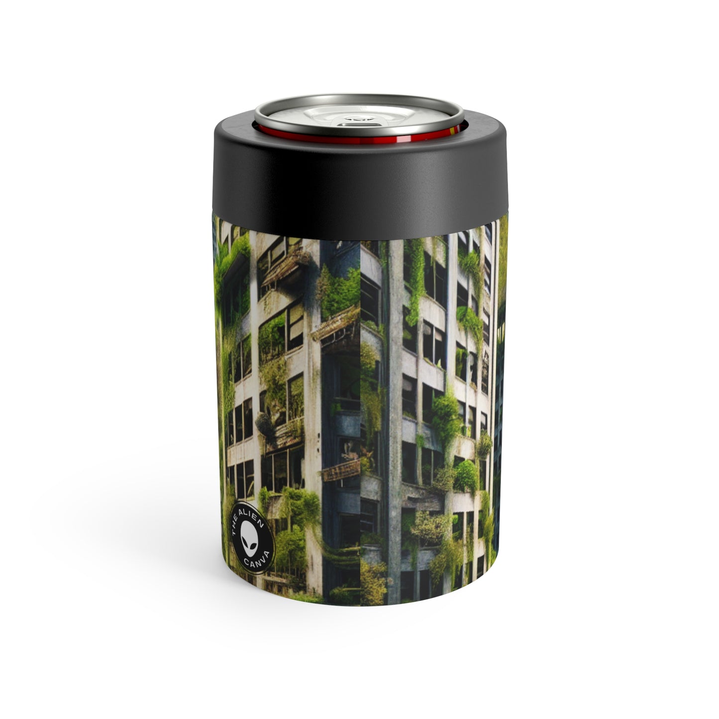 "Nature's Reclamation: A Futuristic Urban Jungle" - The Alien Can Holder