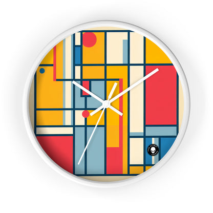 "De Stijl Grid: una composición de color minimalista" - El reloj de pared alienígena De Stijl