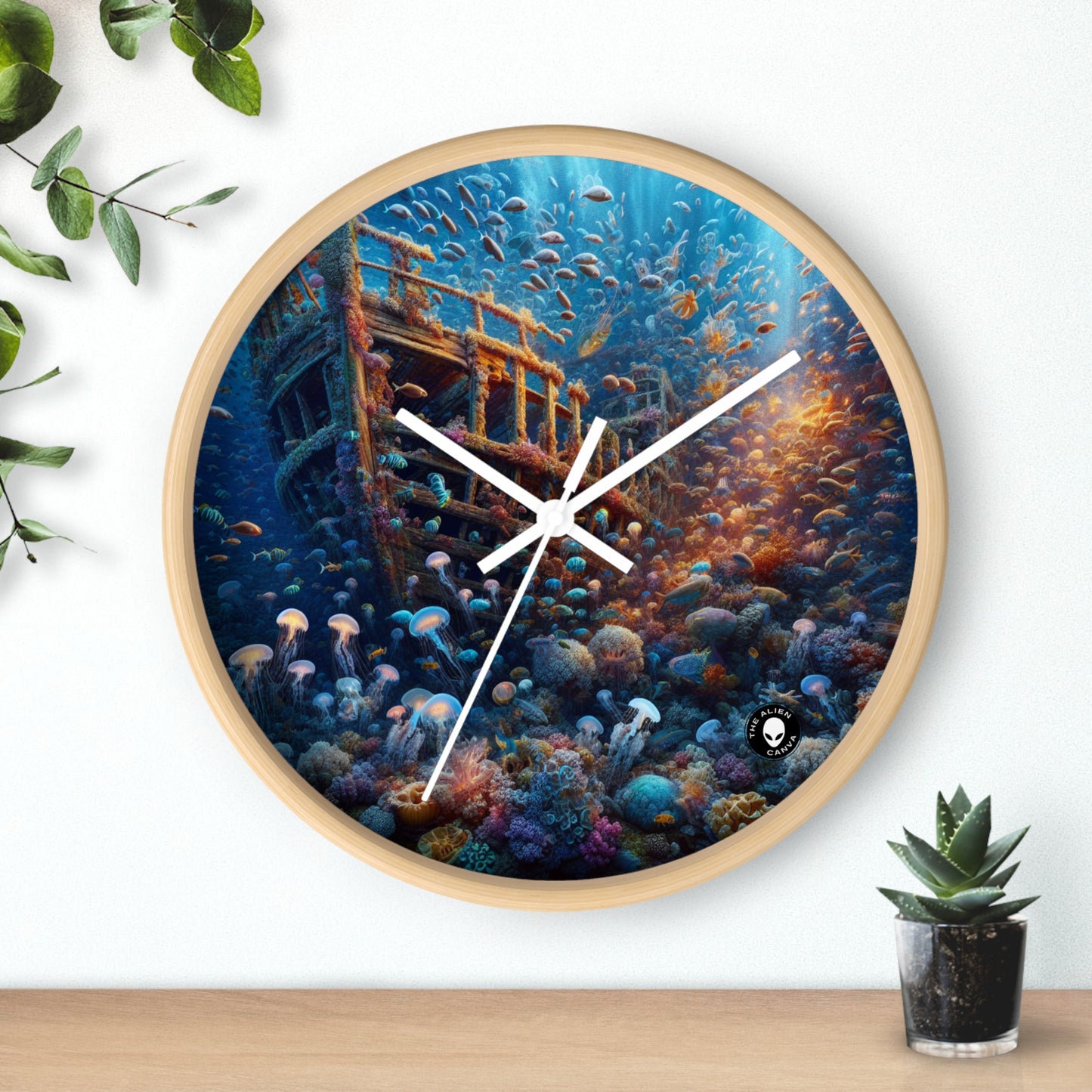 "Enigmatic Underwater World" - The Alien Wall Clock