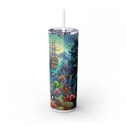 "Underwater Fiesta" - The Alien Maars® Skinny Tumbler with Straw 20oz