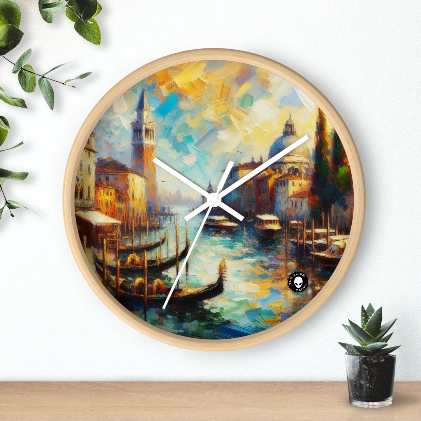 "Serenity in the City: Capturing the Golden Hour" - The Alien Wall Clock Impressionism