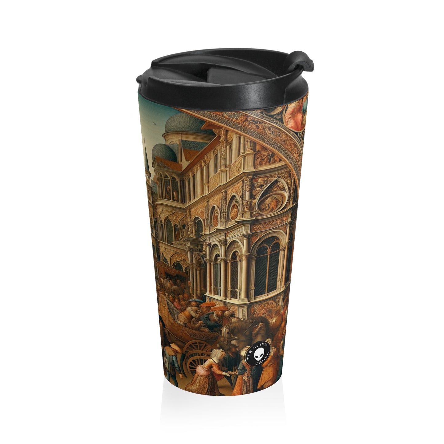 "Unity in Opulence: A Renaissance Banquet of Nations" - The Alien Stainless Steel Travel Mug Renaissance