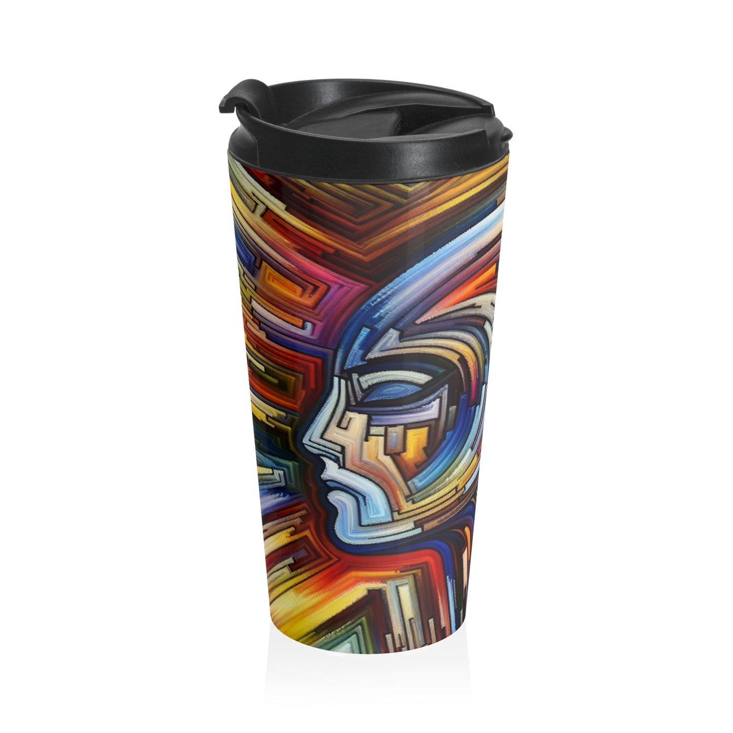 "Dynamo Kinetics: Exploring Movement through Gear and Disc" - The Alien Stainless Steel Travel Mug Kinetic Art