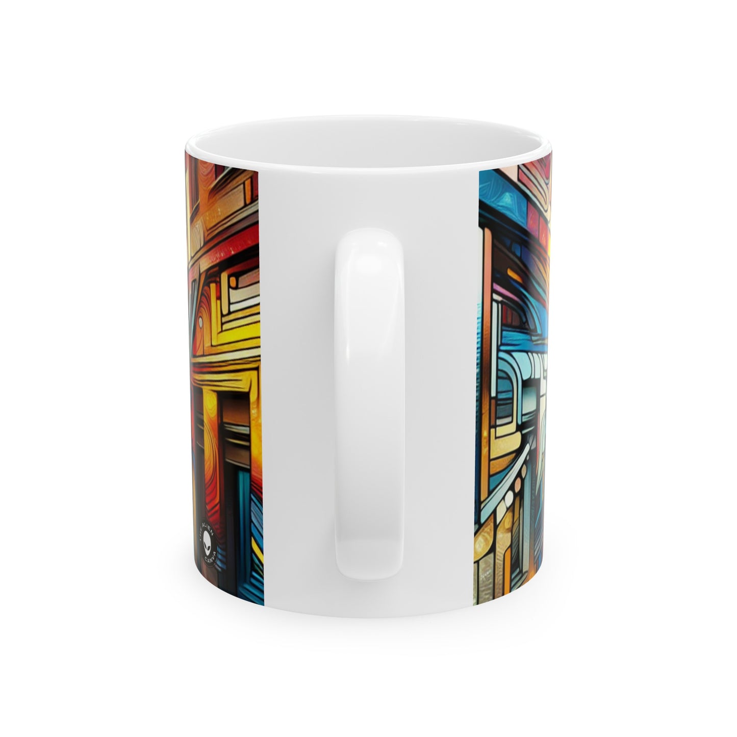 "Urban Ecosystem: A Graffiti Fusion" - The Alien Ceramic Mug 11oz Graffiti Art