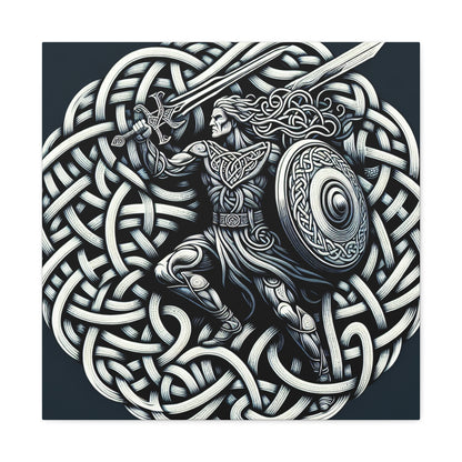 "Celtic Knight: Sword & Shield in Ancient Knots" - The Alien Canva Celtic Art Style