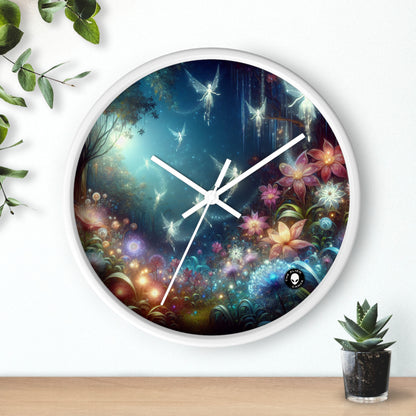 "Enchanted Moonlit Flower Forest" - The Alien Wall Clock