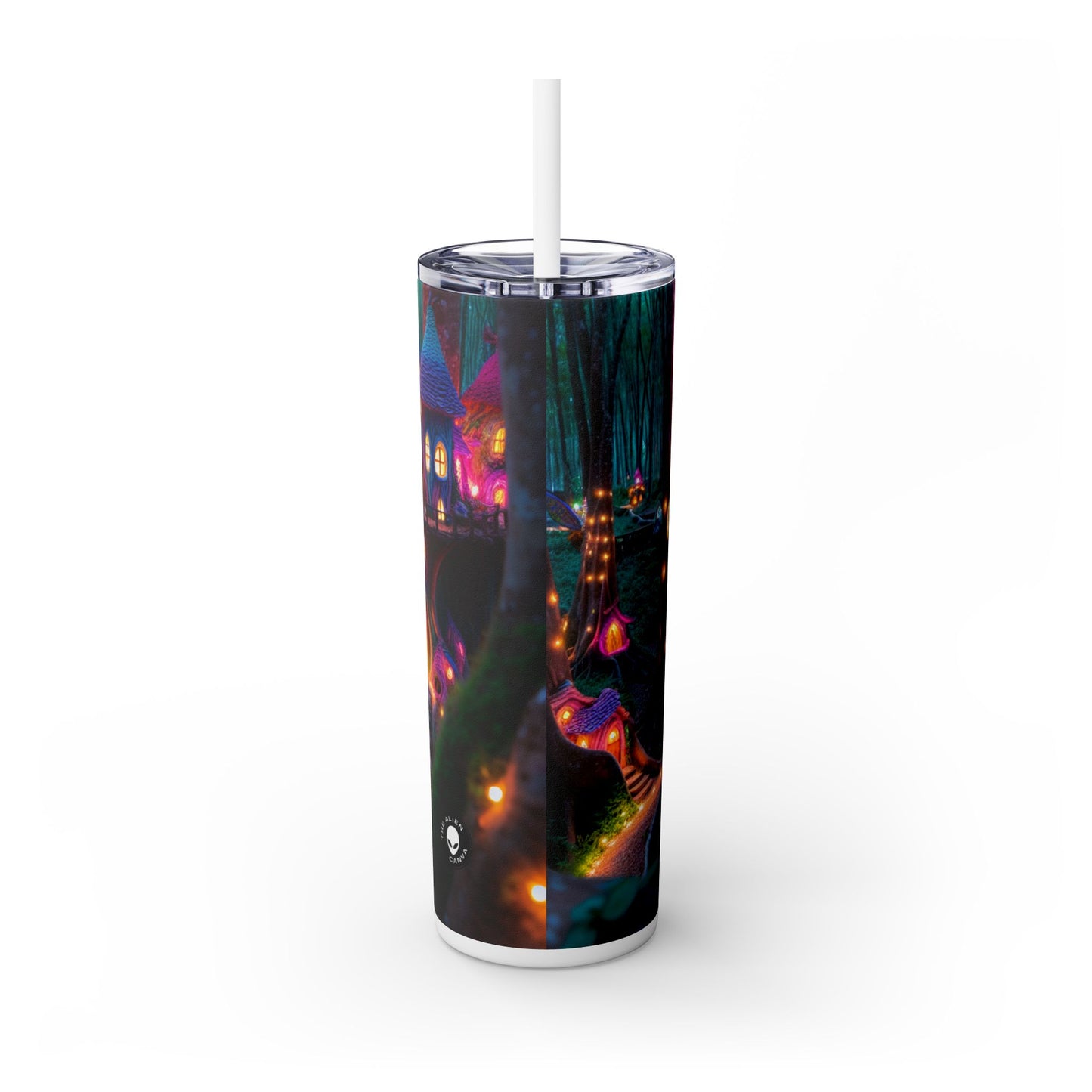 "Enchanted Forest: A Fairytale Village" - The Alien Maars® Skinny Tumbler with Straw 20oz