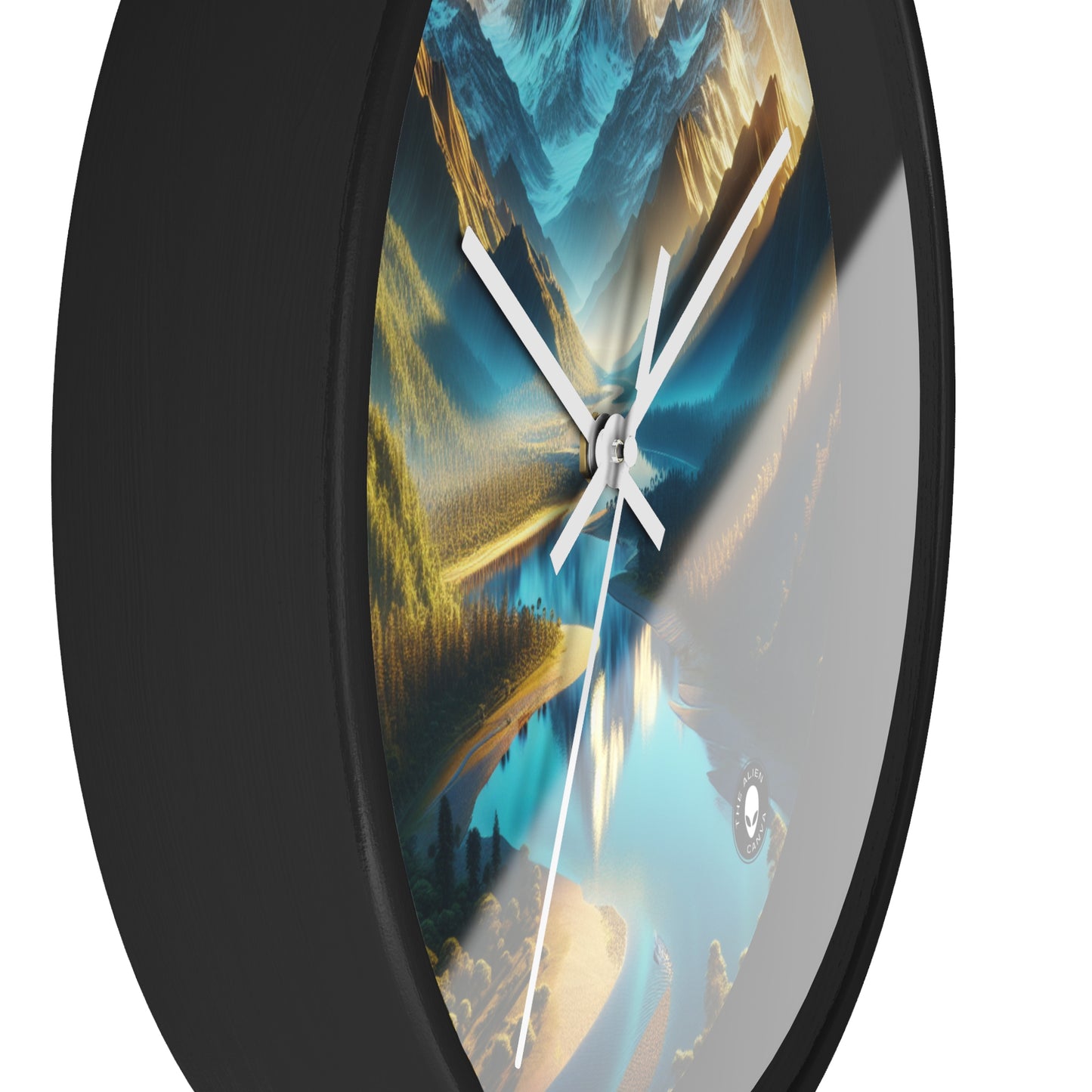 "Serenity's Palette: A Sunset Symphony" - The Alien Wall Clock Photorealism