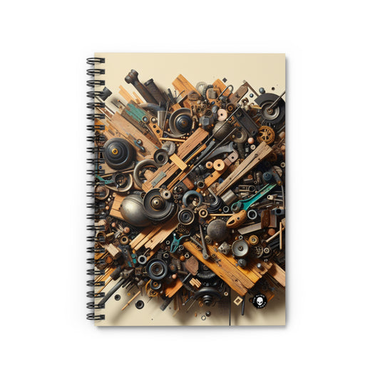 "Nature's Harmony: Assemblage Art with Found Objects" - The Alien Spiral Notebook (Ruled Line) Assemblage Art