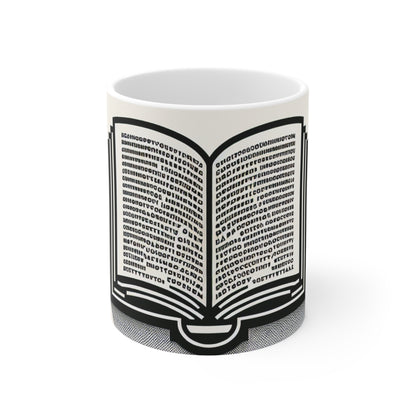 "A Singular Story: Monochrome Typography" - The Alien Ceramic Mug 11oz Minimalism