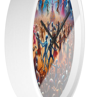 "Interstellar Rave: Embracing Cosmic Unity" - The Alien Wall Clock