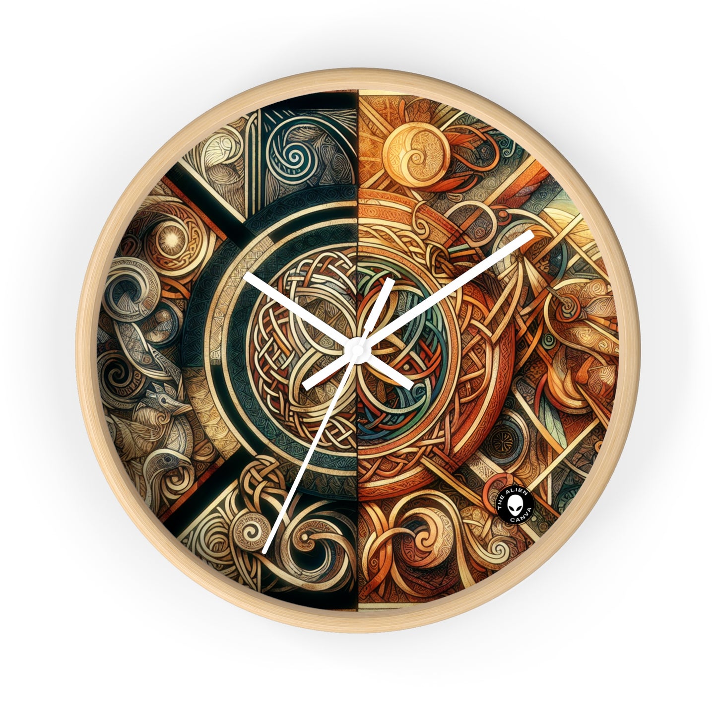 "Metamorphic Threads: Exploring Transformation through Celtic Knot Art" - The Alien Wall Clock Celtic Art