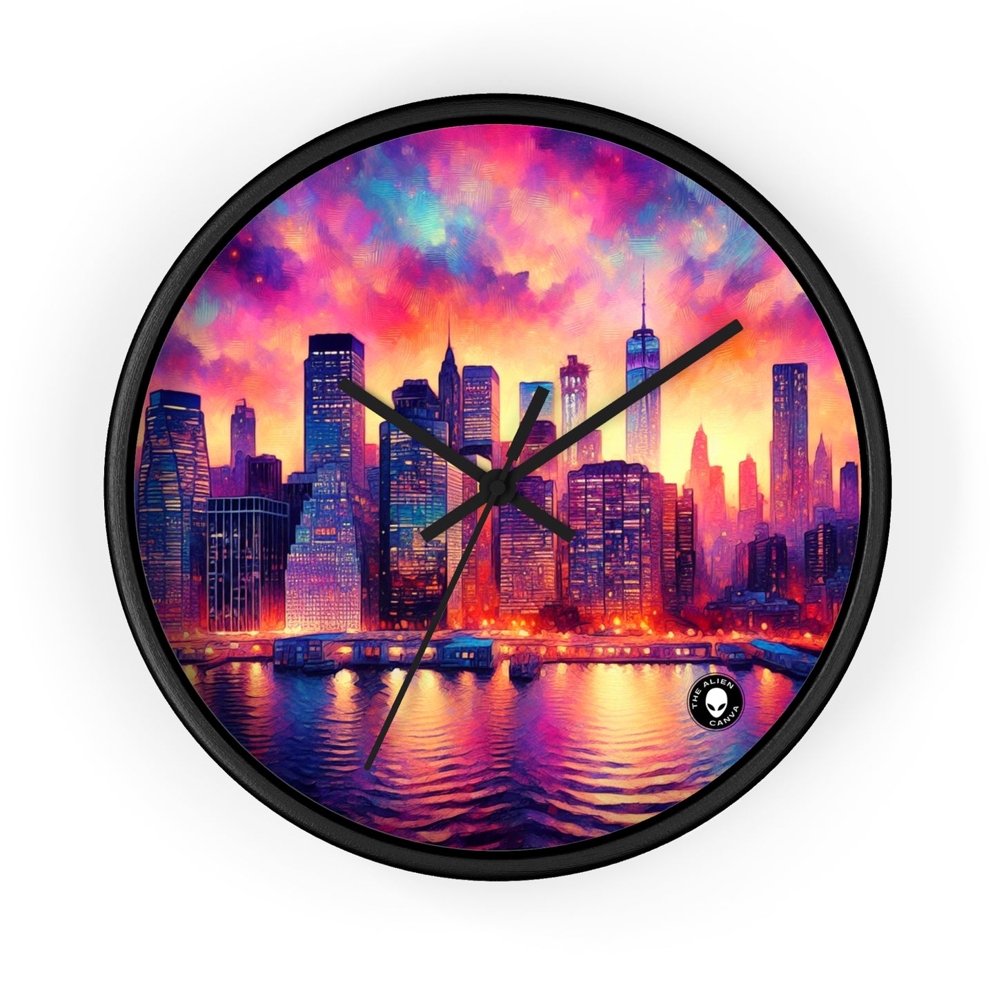 Oasis oculto: una obra maestra del impresionismo espontáneo en tonos vibrantes - The Alien Wall Clock Impressionism