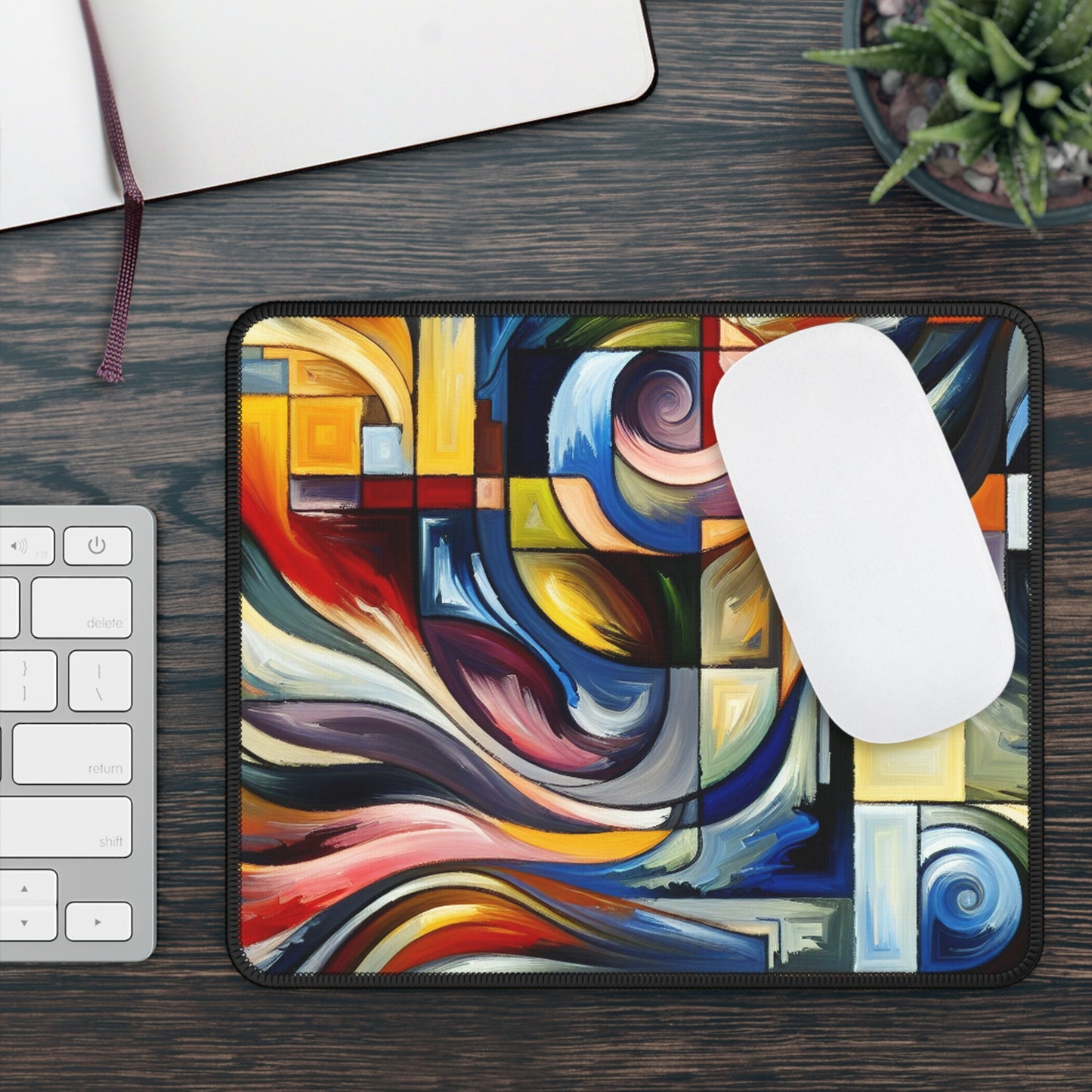 "A Tension of Shapes" - The Alien Gaming Mouse Pad Abstract Expressionism Style