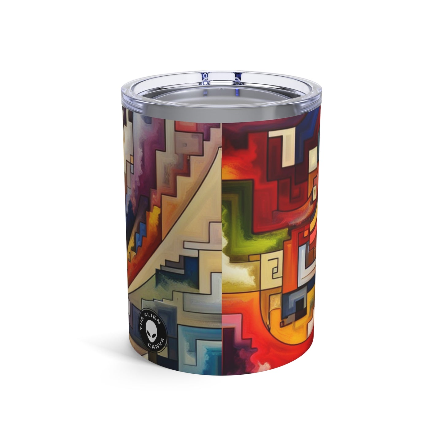 "Azul sereno: arte abstracto con formas geométricas" - The Alien Tumbler 10oz Abstract Art