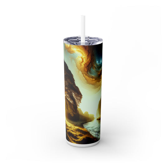 "Rebirth of the Forest: A Recycled Ecosystem" - The Alien Maars® Skinny Tumbler with Straw 20oz Environmental Art