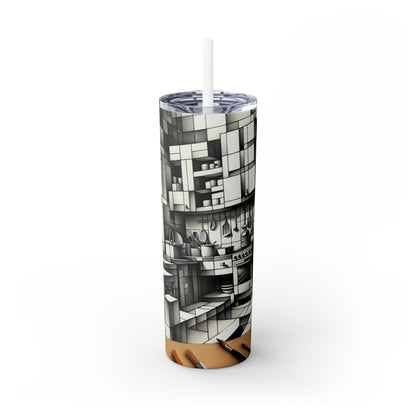 « Cubist Kitchen Collage » - The Alien Maars® Skinny Tumbler avec paille 20oz Style Cubisme