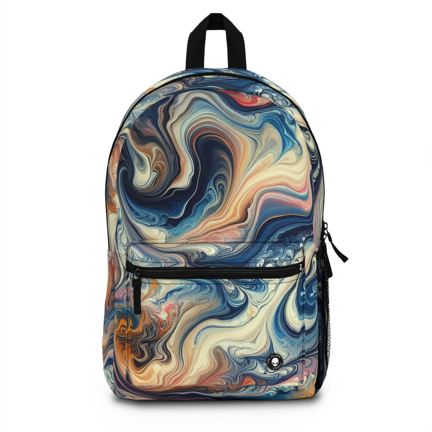 Forêt tropicale luxuriante : Coulée acrylique inspirée de la beauté tropicale - Le sac à dos Alien