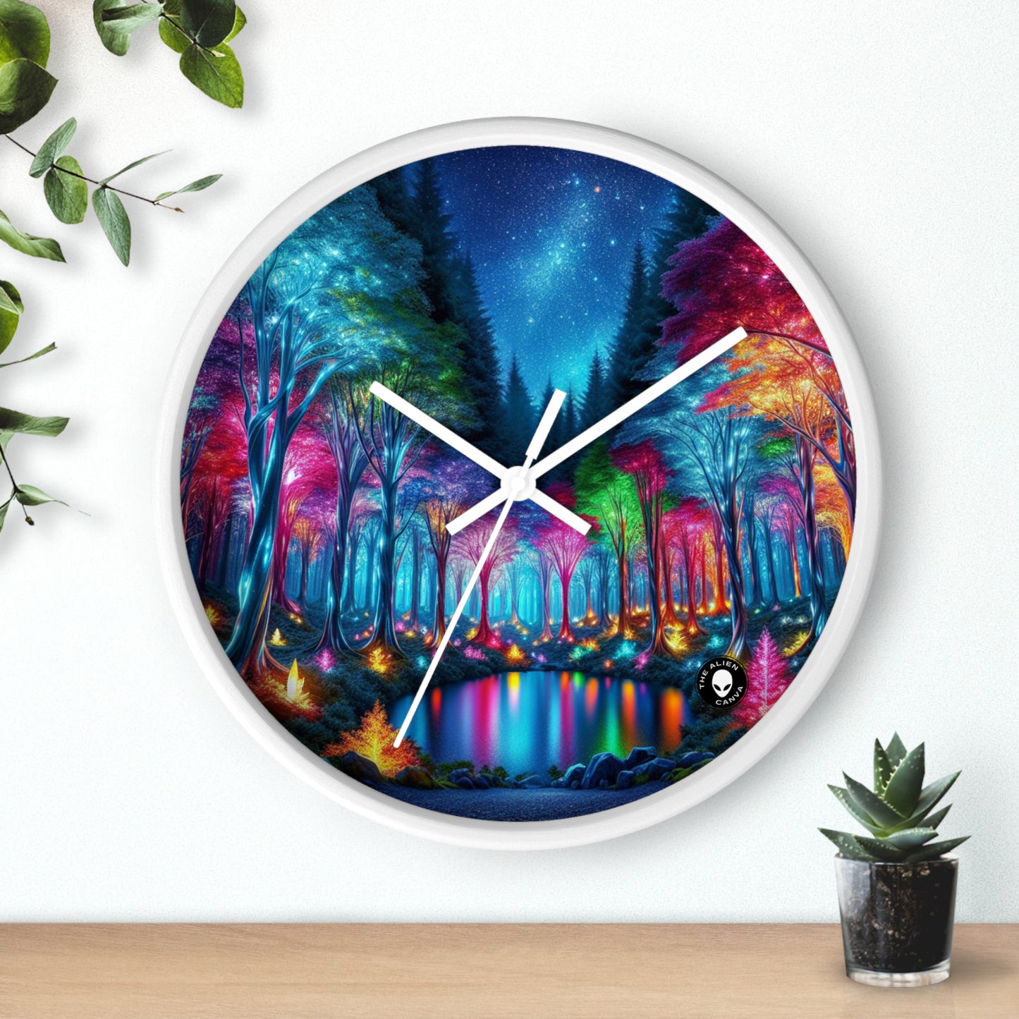 "Crystal Glow: The Enchanted Forest" - The Alien Wall Clock