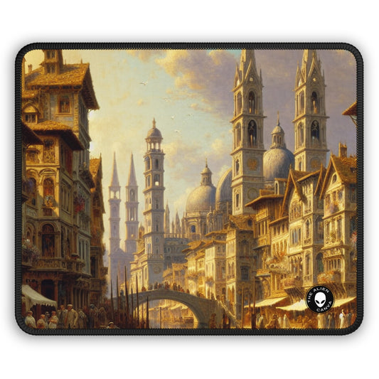 "Riviera Rhapsody: An Abstract Ode to the French Mediterranean" - The Alien Gaming Mouse Pad New European Painting
