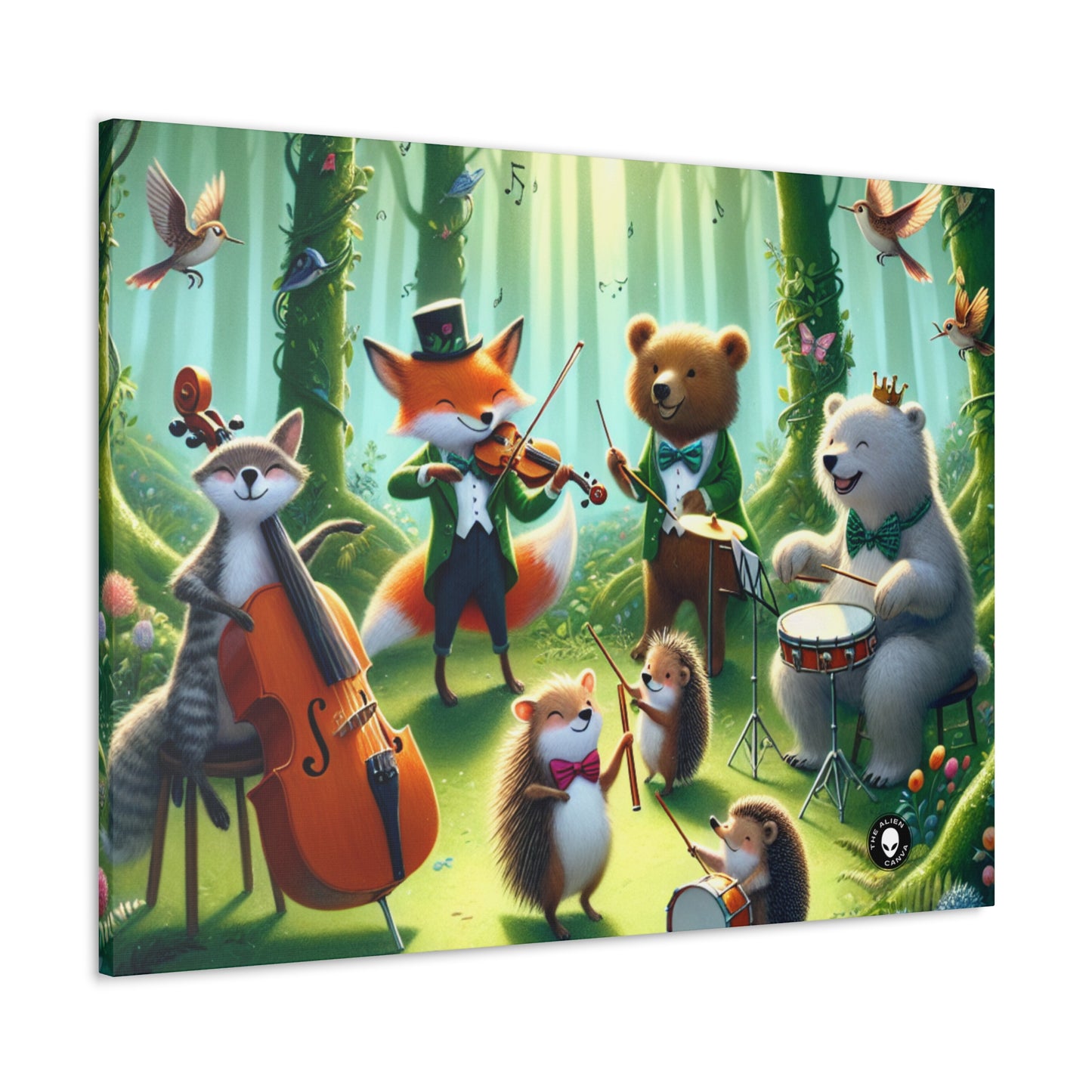 "Una colección de animales melodiosos: animales musicales en el bosque encantado" - The Alien Canva