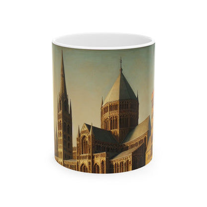 "Discours intellectuel sur la place de la ville" - La tasse en céramique Alien 11oz Proto-Renaissance