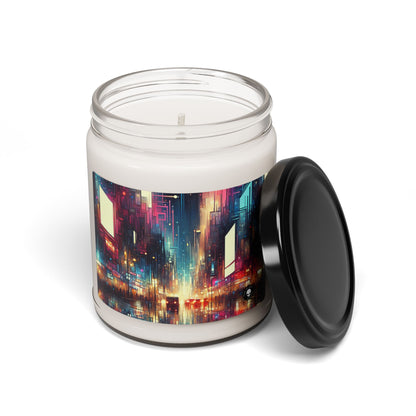 "Cityscape Unveiled: A Neon Night" - The Alien Scented Soy Candle 9oz