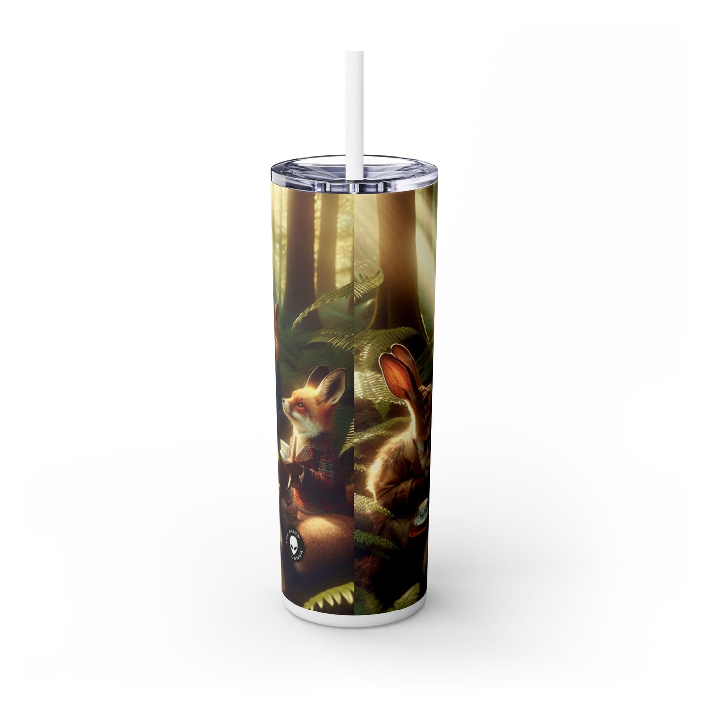 "Enchanted Tea Party" - The Alien Maars® Skinny Tumbler with Straw 20oz