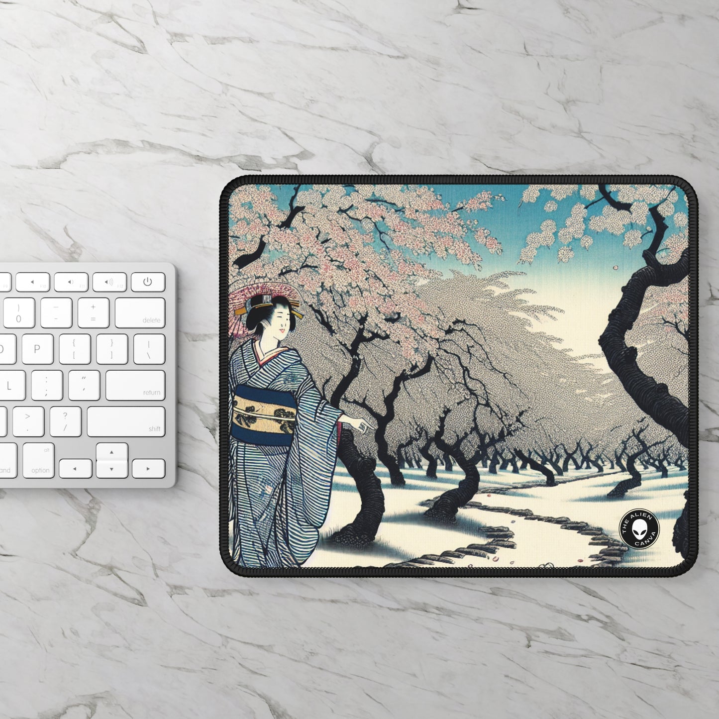 "Blossoming Sky" - The Alien Gaming Mouse Pad Ukiyo-e (Japanese Woodblock Printing)