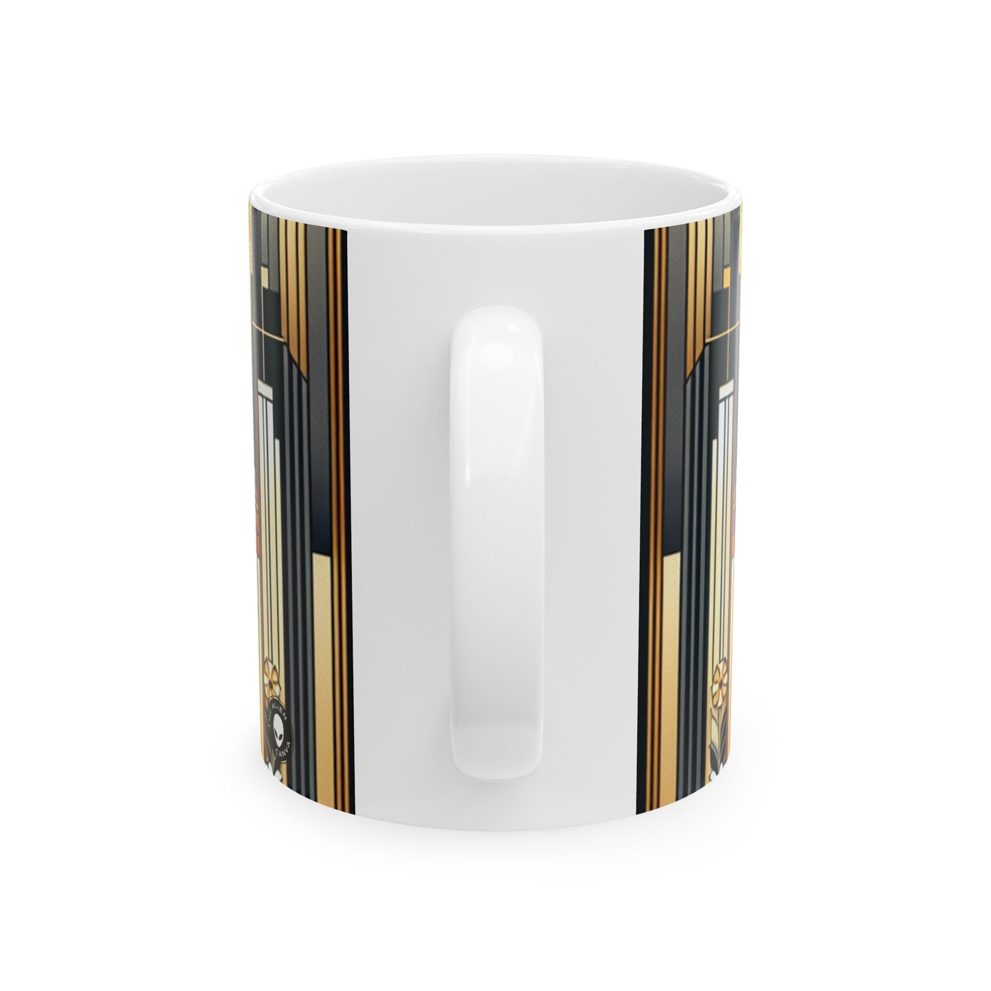 "Luxe Déco : Élégance Artistique au Grand Hôtel" - The Alien Mug en céramique 11oz Art Déco