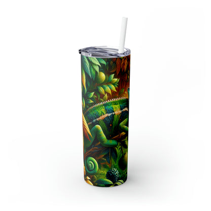 "Bois vibrants et camouflage caméléon" - The Alien Maars® Skinny Tumbler avec paille 20oz