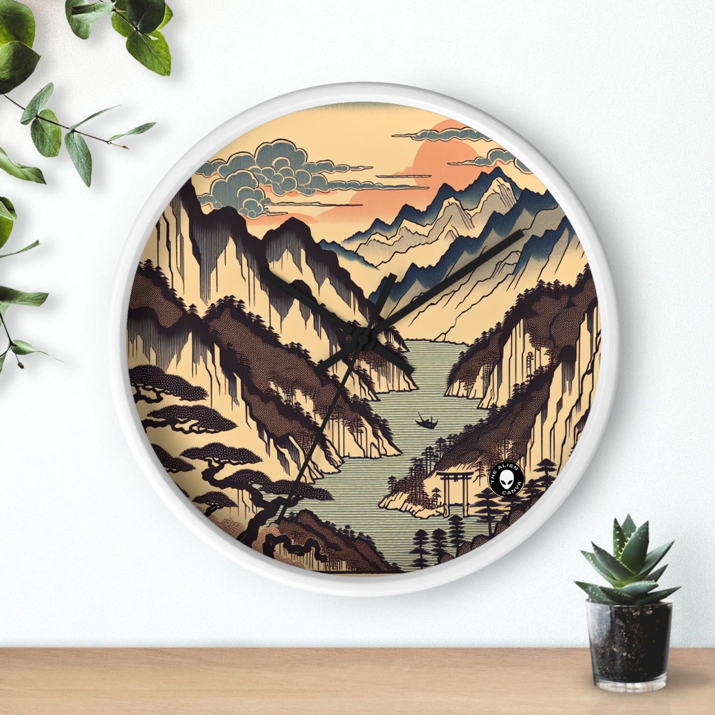 "Cherry Blossom Serenity: A Captivating Ukiyo-e Tribute to the Japanese Tea Ceremony" - The Alien Wall Clock Ukiyo-e (Japanese Woodblock Printing)