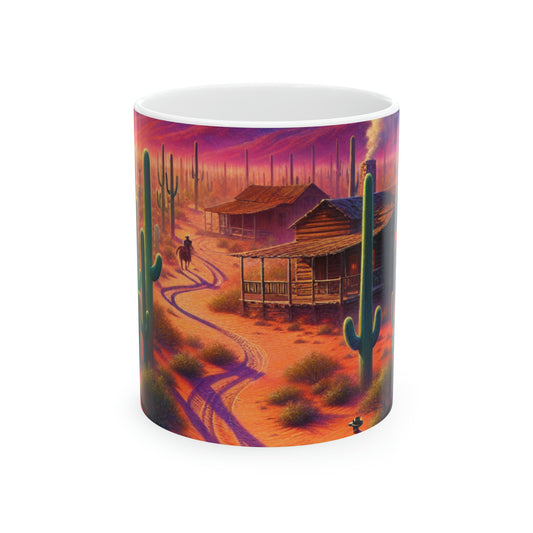 "Glowing rain: A city's reflection" - The Alien Ceramic Mug 11oz Realism