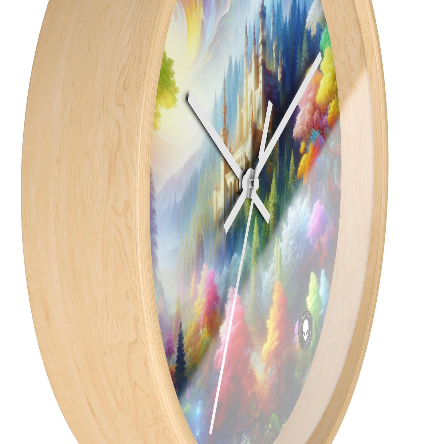 "Glowing Enchantment: The Castle in the Colorful Forest" - The Alien Wall Clock