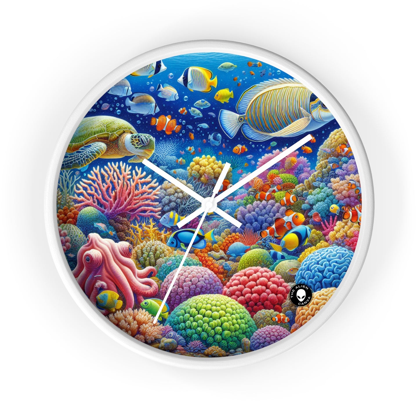 « Paradis tropical : Pays des merveilles sous-marin » – L'horloge murale extraterrestre