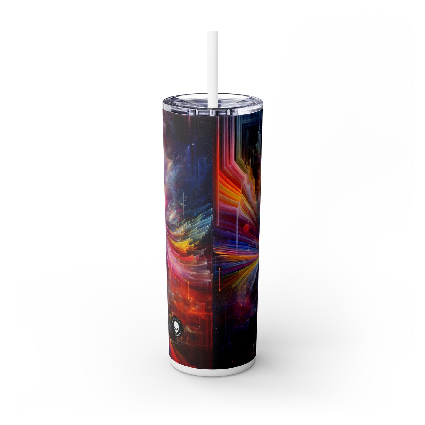 "Chromatic Sundown: Time-Lapse Sky Art" - The Alien Maars® Skinny Tumbler with Straw 20oz Video Art