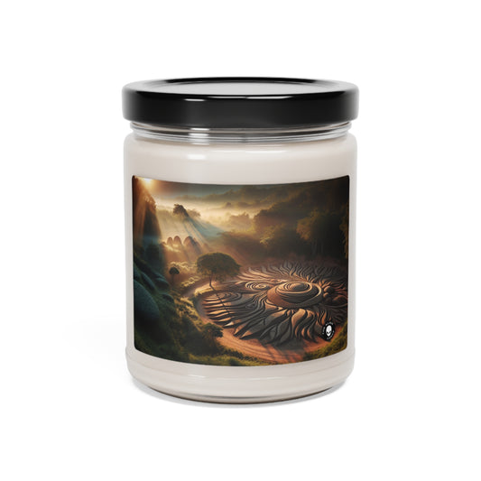 "Nature's Tapestry: Harmonious Geometric Art Installation" - The Alien Scented Soy Candle 9oz Land Art
