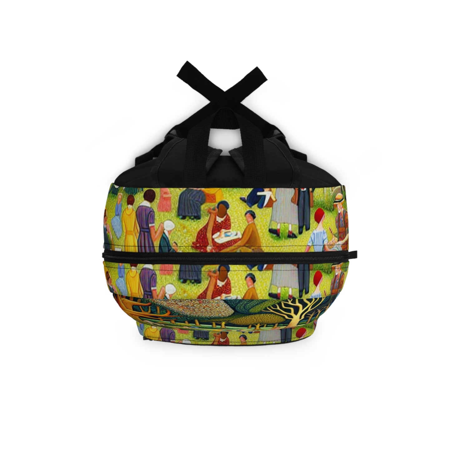 "Whimsical Village Delights" - The Alien Backpack Naïve Art