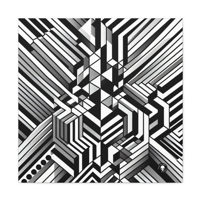 "Perception in Motion: A Mind-Bending Op Art Masterpiece" - The Alien Canva Op Art