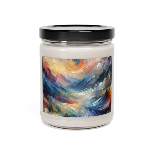 "Abstract Landscape: Exploring Emotional Depths Through Color & Texture" - The Alien Scented Soy Candle 9oz Abstract Expressionism Style