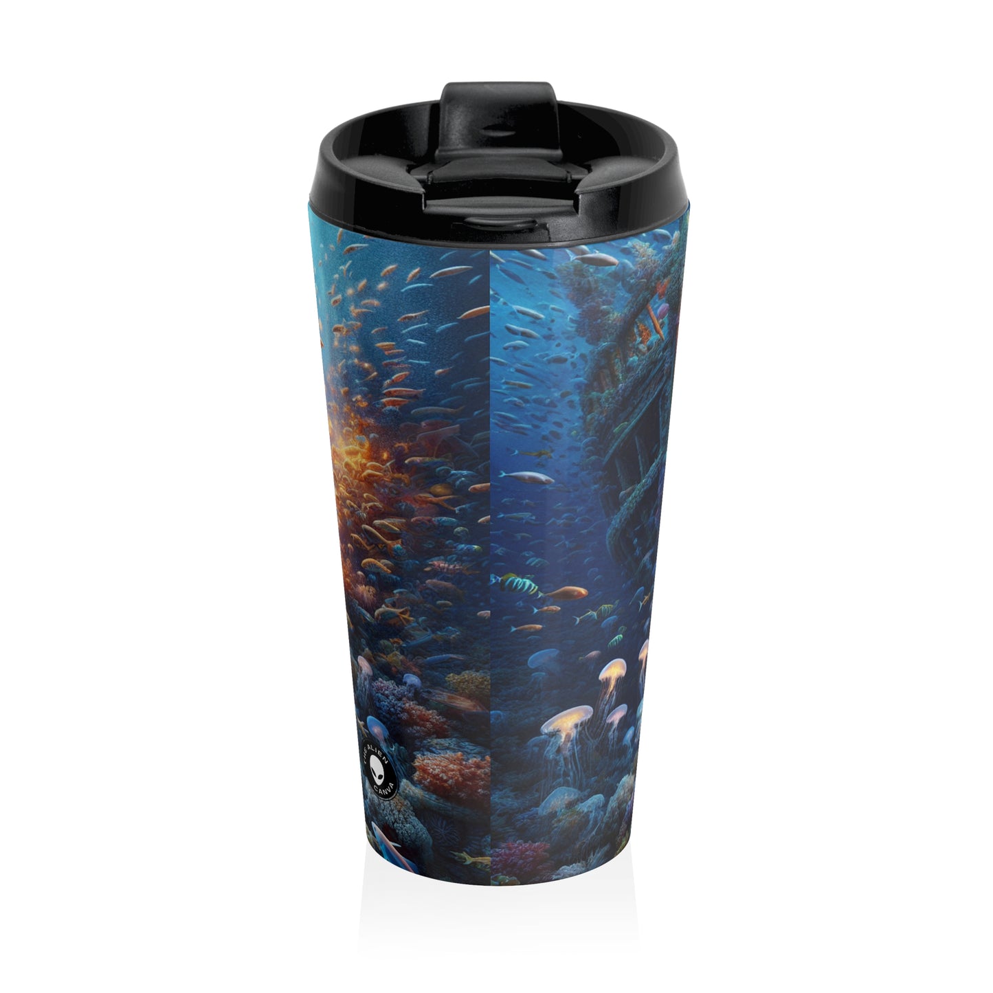 "Enigmatic Underwater World" - The Alien Stainless Steel Travel Mug