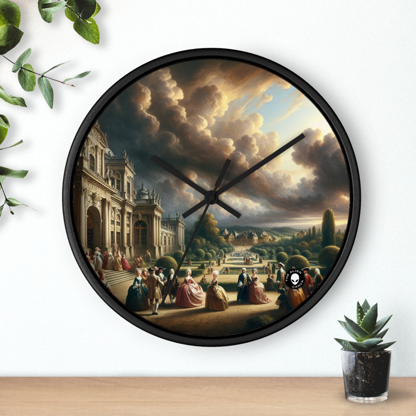 "Banquet royal dans un palais baroque" - L'horloge murale extraterrestre baroque