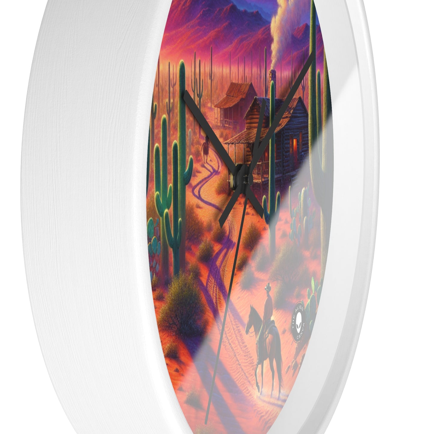 "Glowing rain: A city's reflection" - The Alien Wall Clock Realism