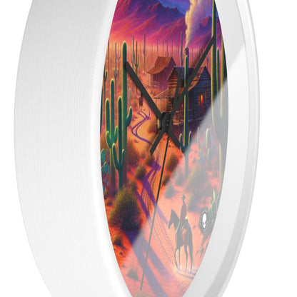 "Glowing rain: A city's reflection" - The Alien Wall Clock Realism