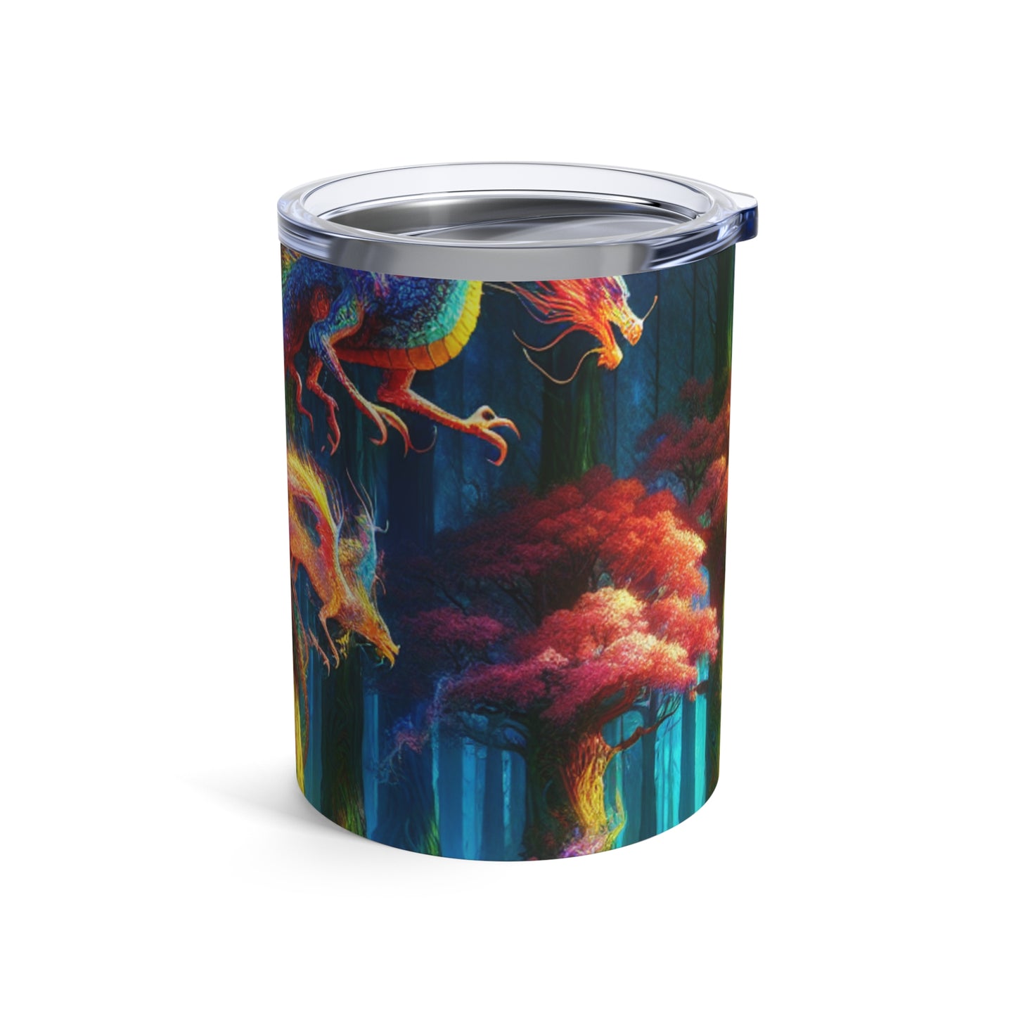 "Bosque arcoíris del dragón" - Vaso extraterrestre de 10 oz