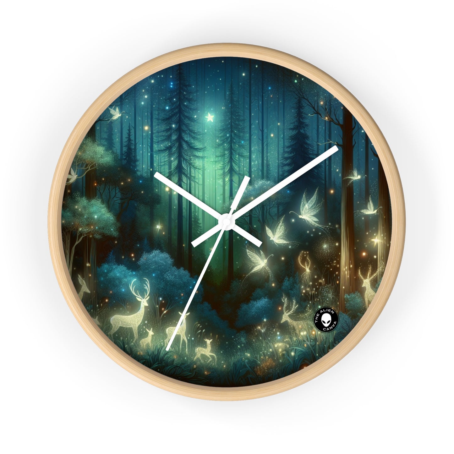 "Enchanted Night in the Whispering Woods" - The Alien Wall Clock