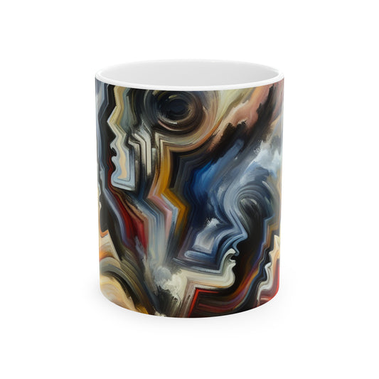 "Vivid Visions: An Expressionistic Journey into the Emotional Abyss" - The Alien Ceramic Mug 11oz Expressionism