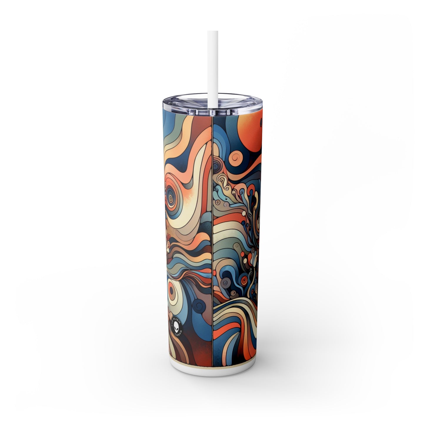 « Libérer l'inconscient : une exploration surréaliste » - The Alien Maars® Skinny Tumbler avec paille 20oz Automatisme surréaliste