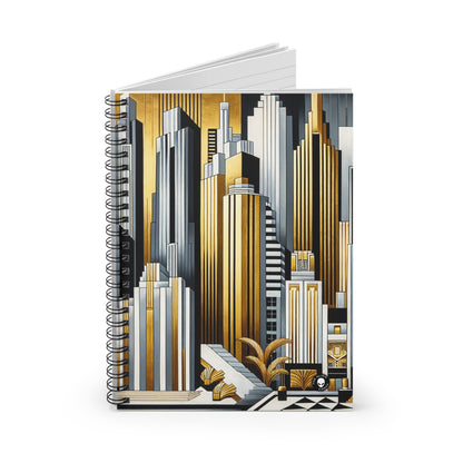 "Artistic Deco Dreamscape" - The Alien Spiral Notebook (Ruled Line) Art Deco