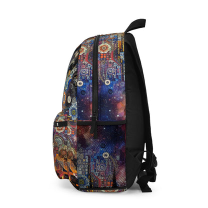 "Art corporel de la nuit étoilée : couleurs vives et traits tourbillonnants" - The Alien Backpack Body Art